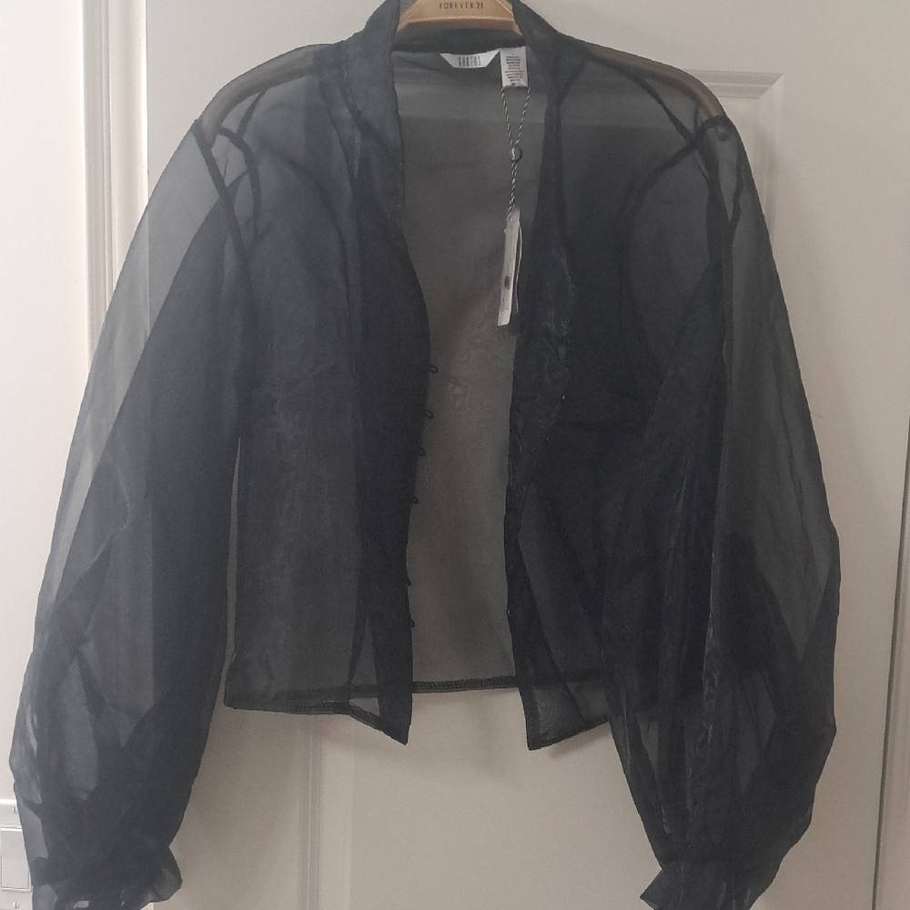 Kaktus Sheer Black Trench Coat